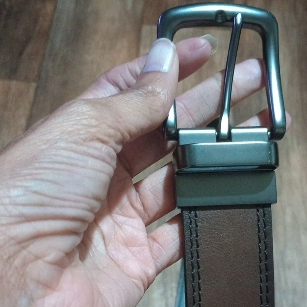 Black Wide Leather Buckle Belt